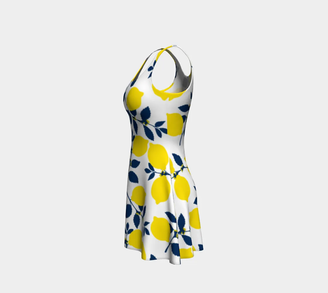 Lemon Print Flare Dress