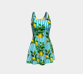 Lemon Stripes Flare Dress