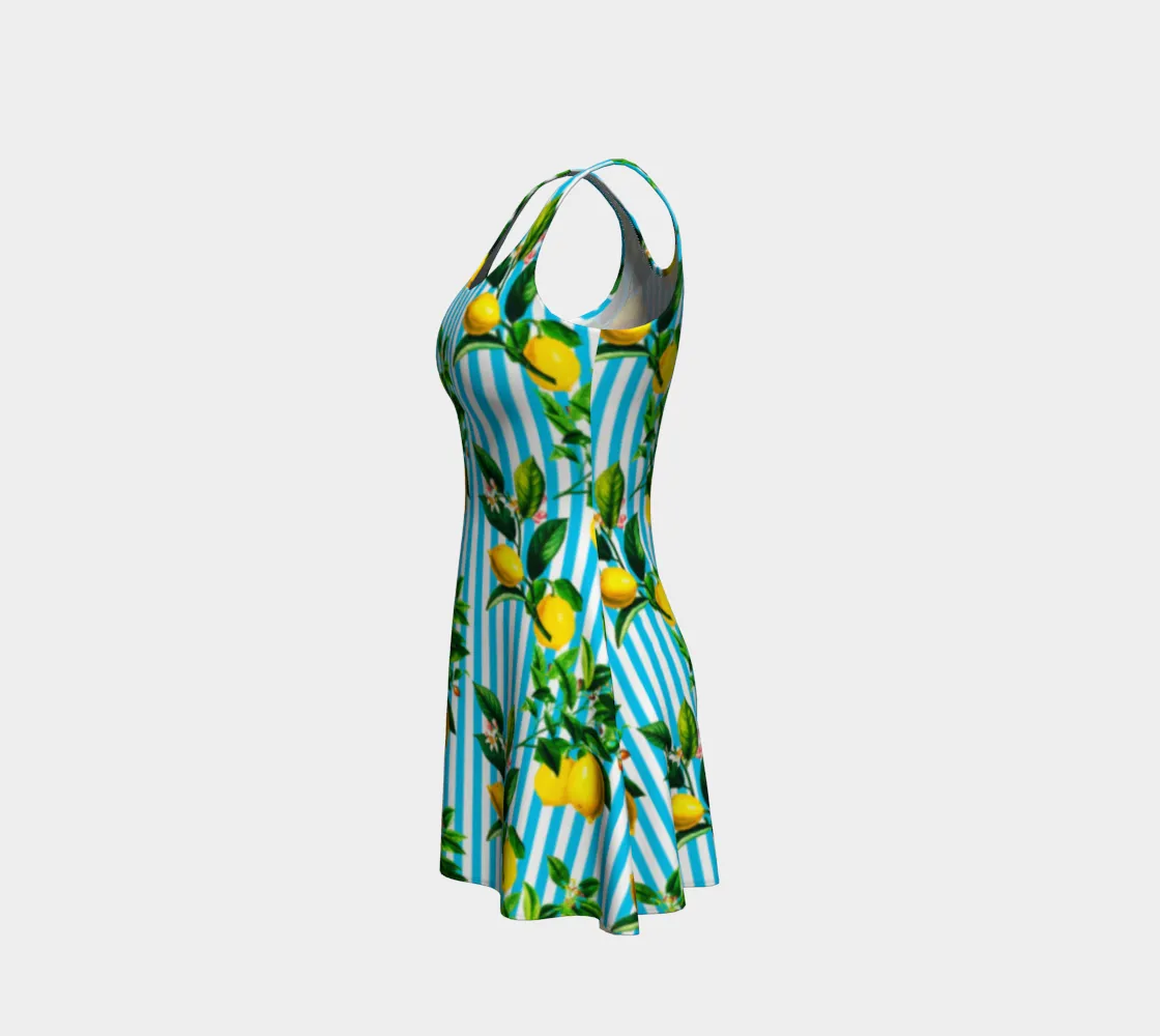 Lemon Stripes Flare Dress