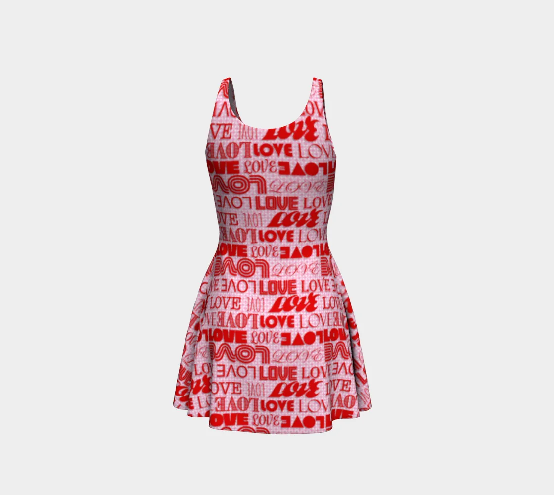 Love Print Flare Dress