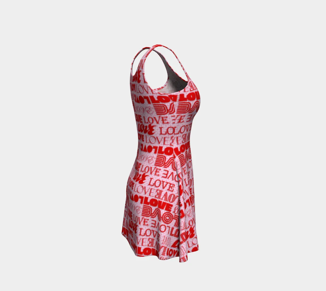 Love Print Flare Dress