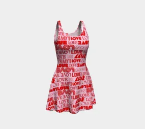 Love Print Flare Dress