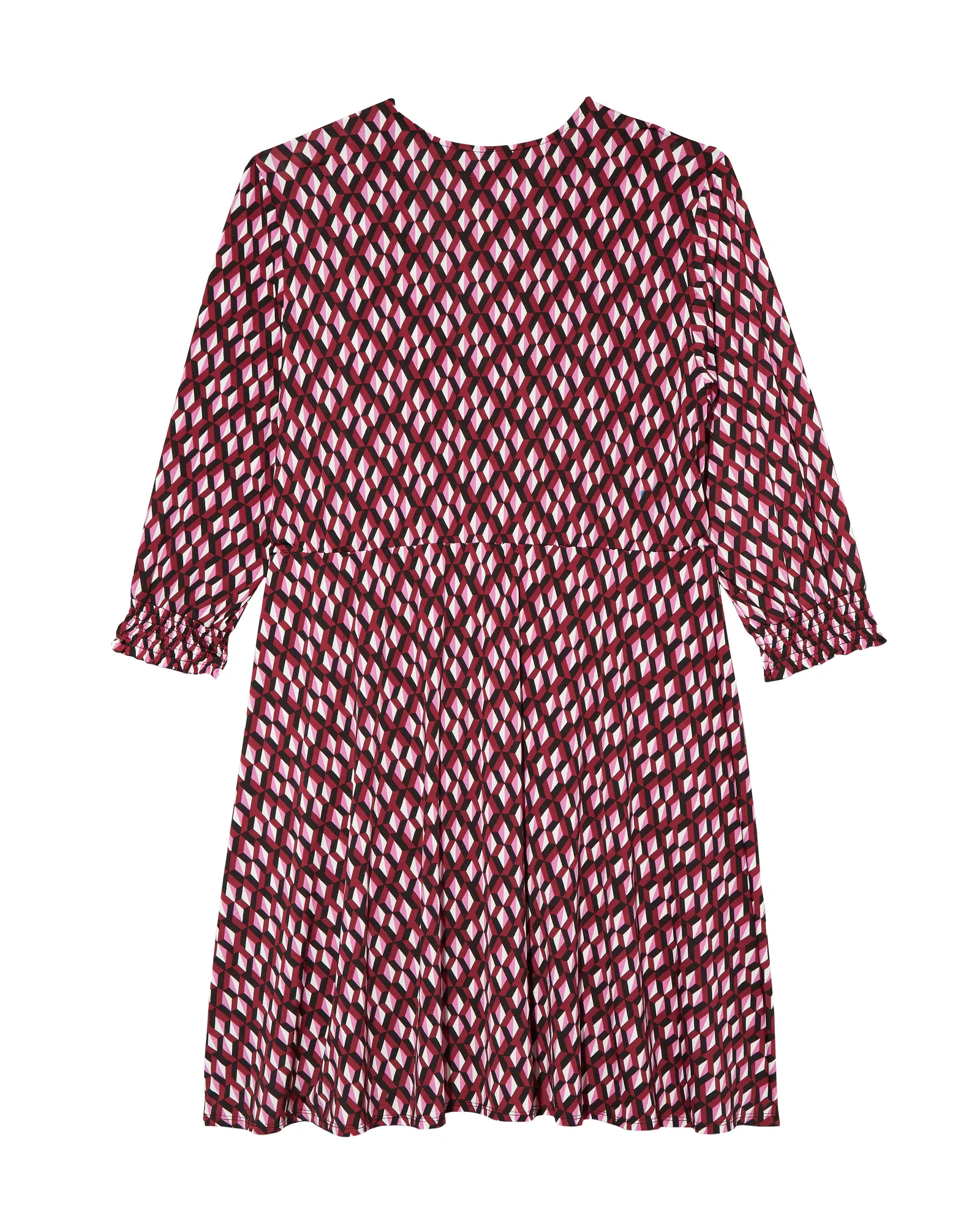 Madison Faux Wrap Dress | Pink / Black