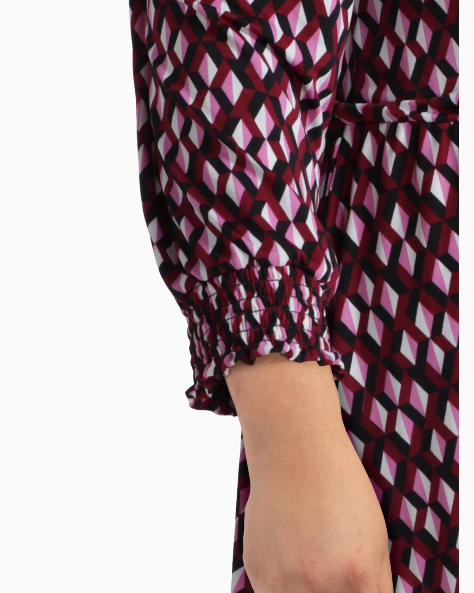 Madison Faux Wrap Dress | Pink / Black