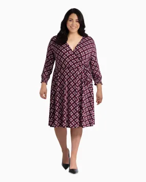 Madison Faux Wrap Dress | Pink / Black