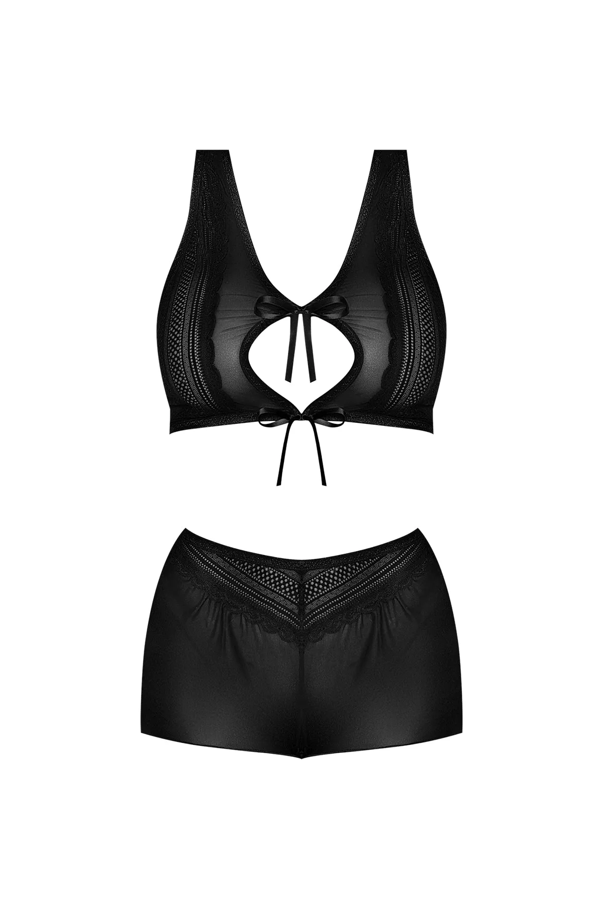 Magic Silk Modern Romance Halter & Tap Panty Black