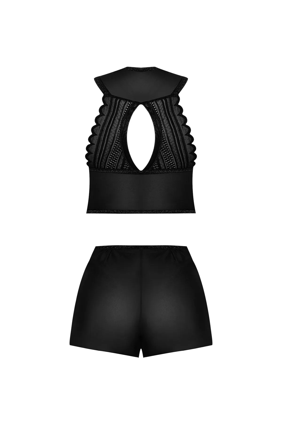 Magic Silk Modern Romance Halter & Tap Panty Black