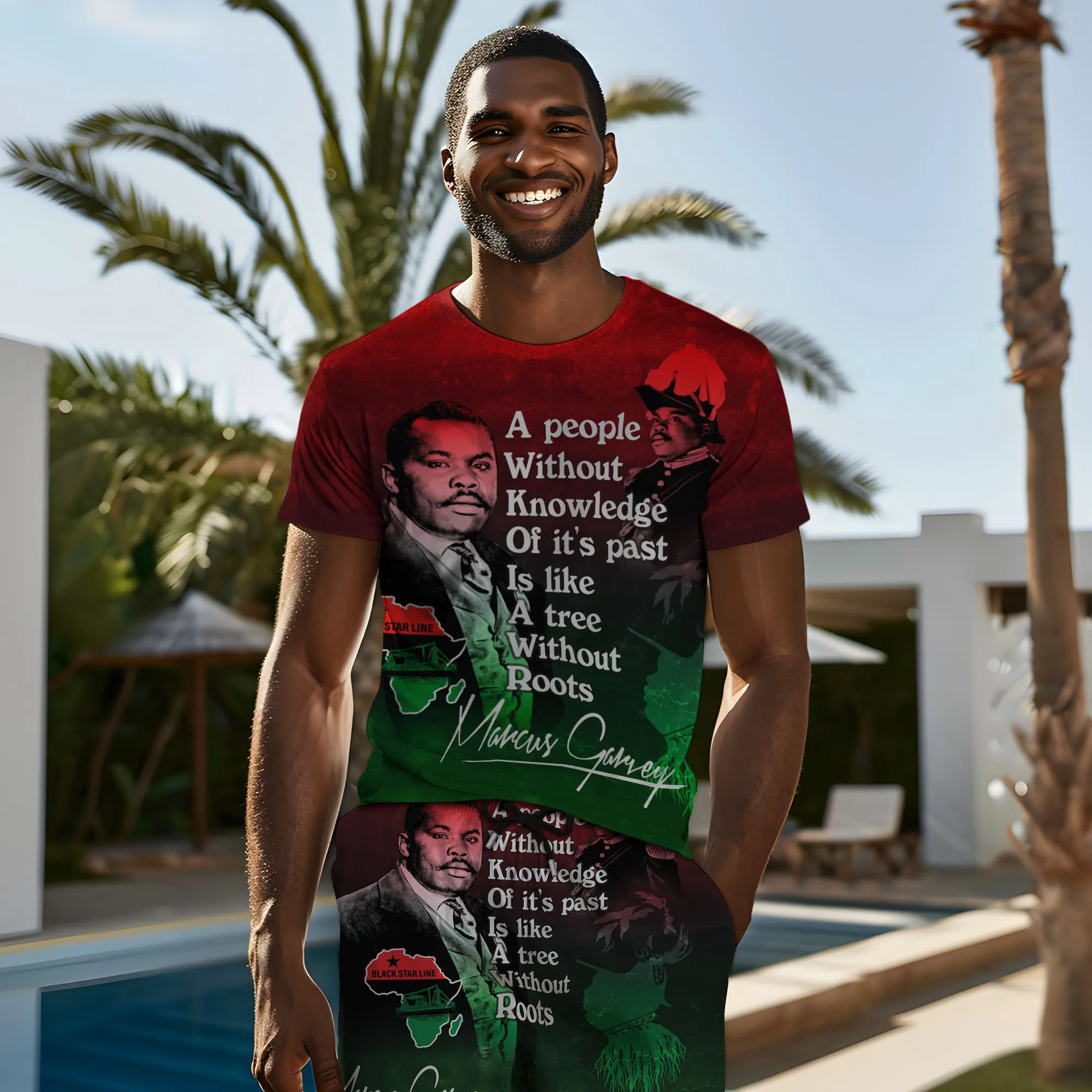 Marcus Garvey Quotes T-shirt and Shorts Set