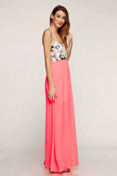 Morning Garden Maxi Dress - Coral