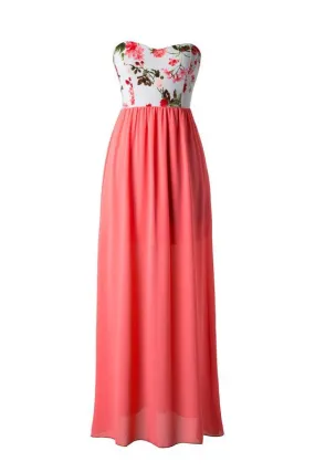 Morning Garden Maxi Dress - Coral