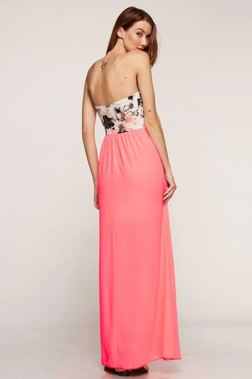 Morning Garden Maxi Dress - Coral