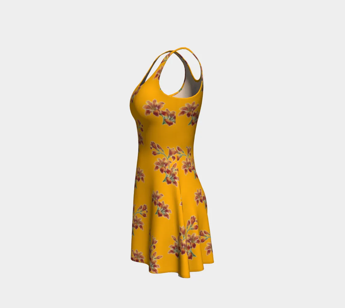 Orange Lily Flare Dress