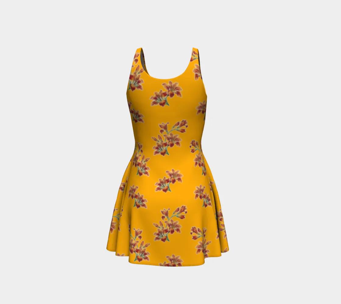 Orange Lily Flare Dress