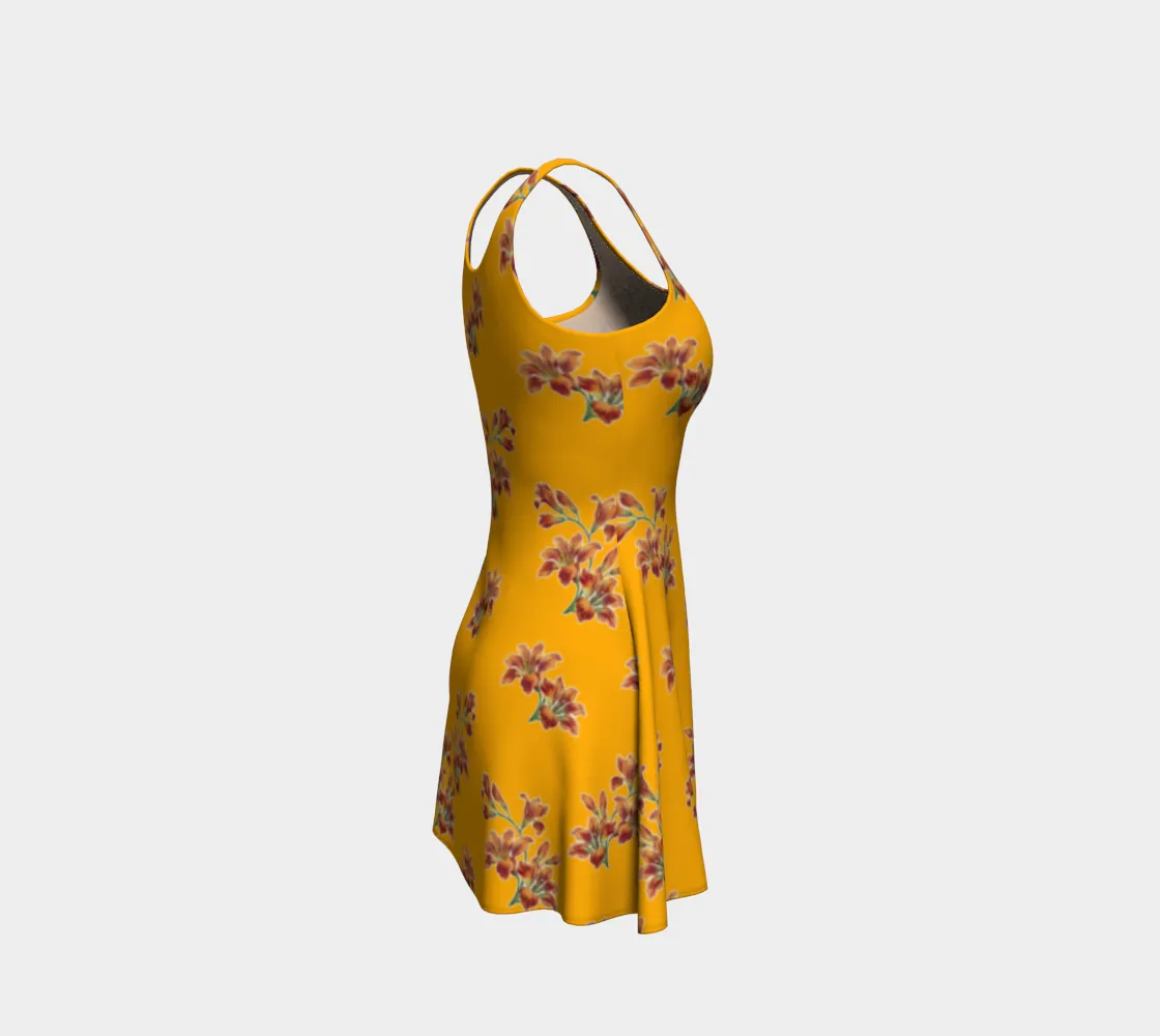 Orange Lily Flare Dress