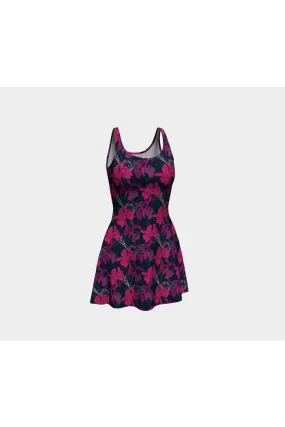 Orchid Blossoms Flare Dress