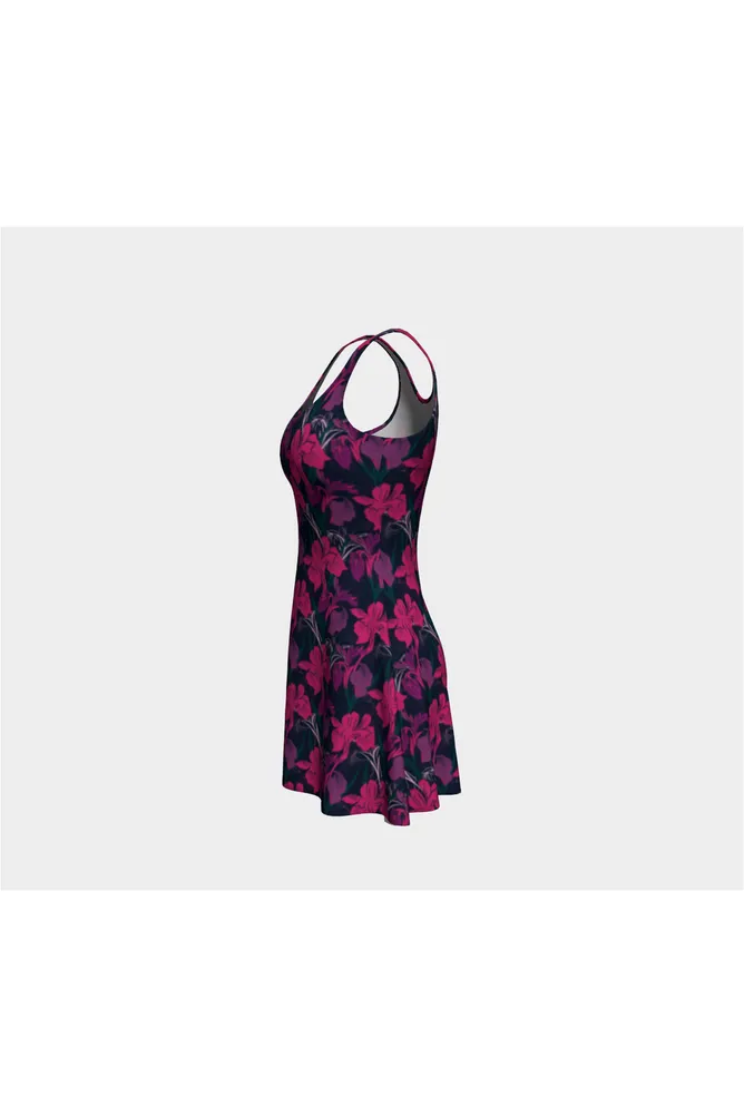 Orchid Blossoms Flare Dress