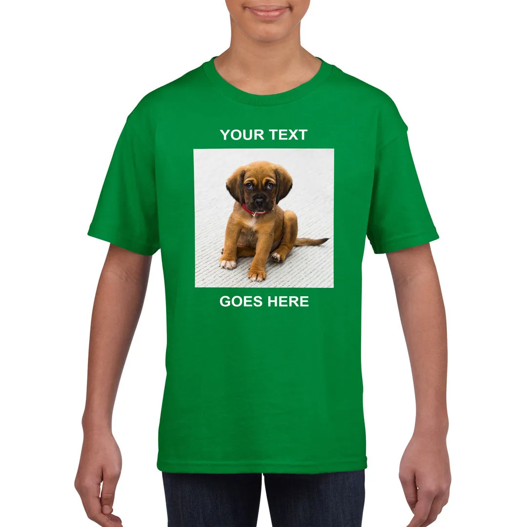 Personalised Kid's T-Shirt (Photo Upload with Text)