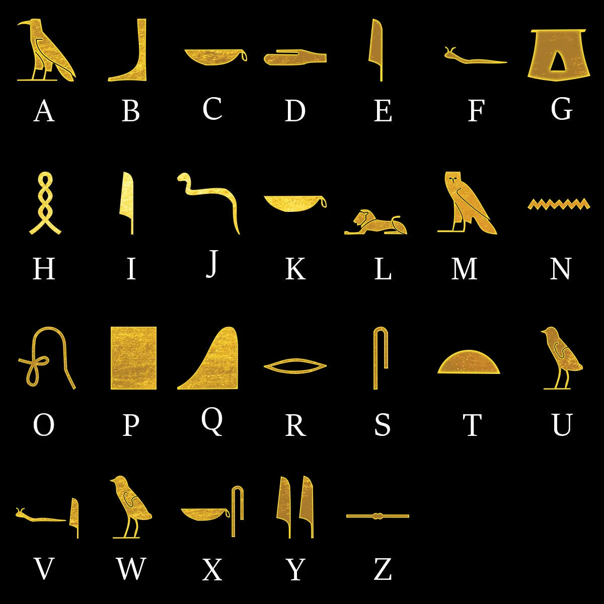 Personalized Egyptian Hieroglyphs Alphabet T-shirt