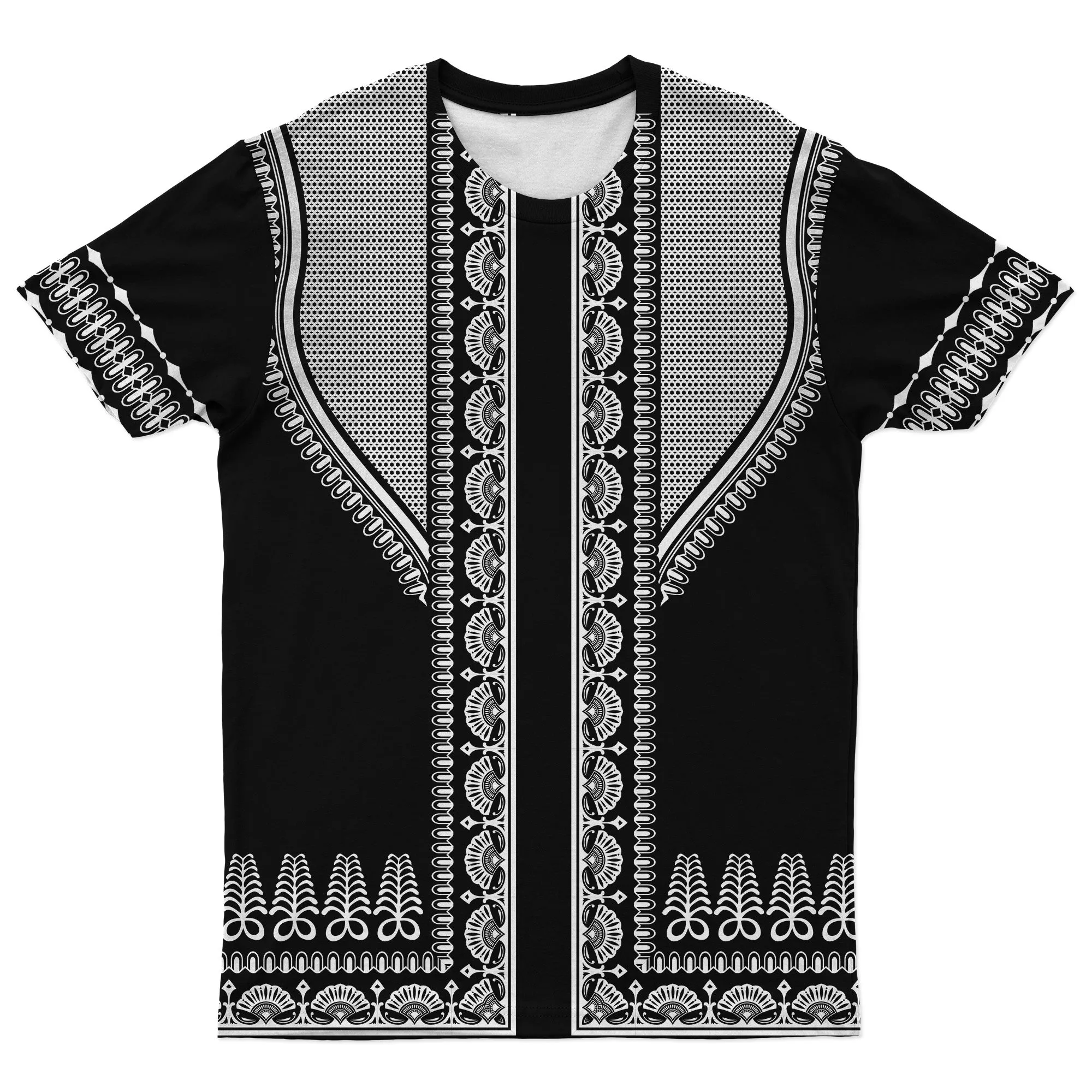 Printed Silver Dashiki T-shirt