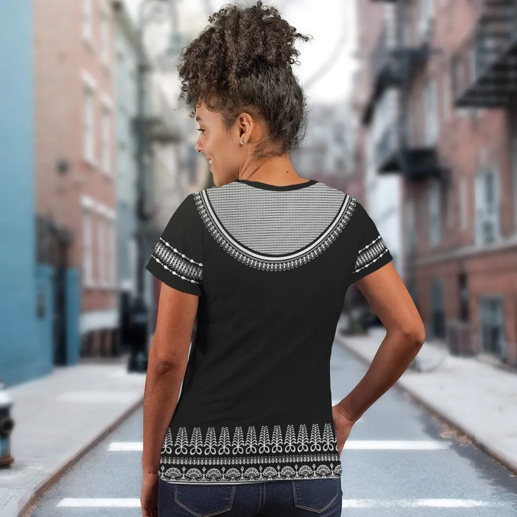 Printed Silver Dashiki T-shirt