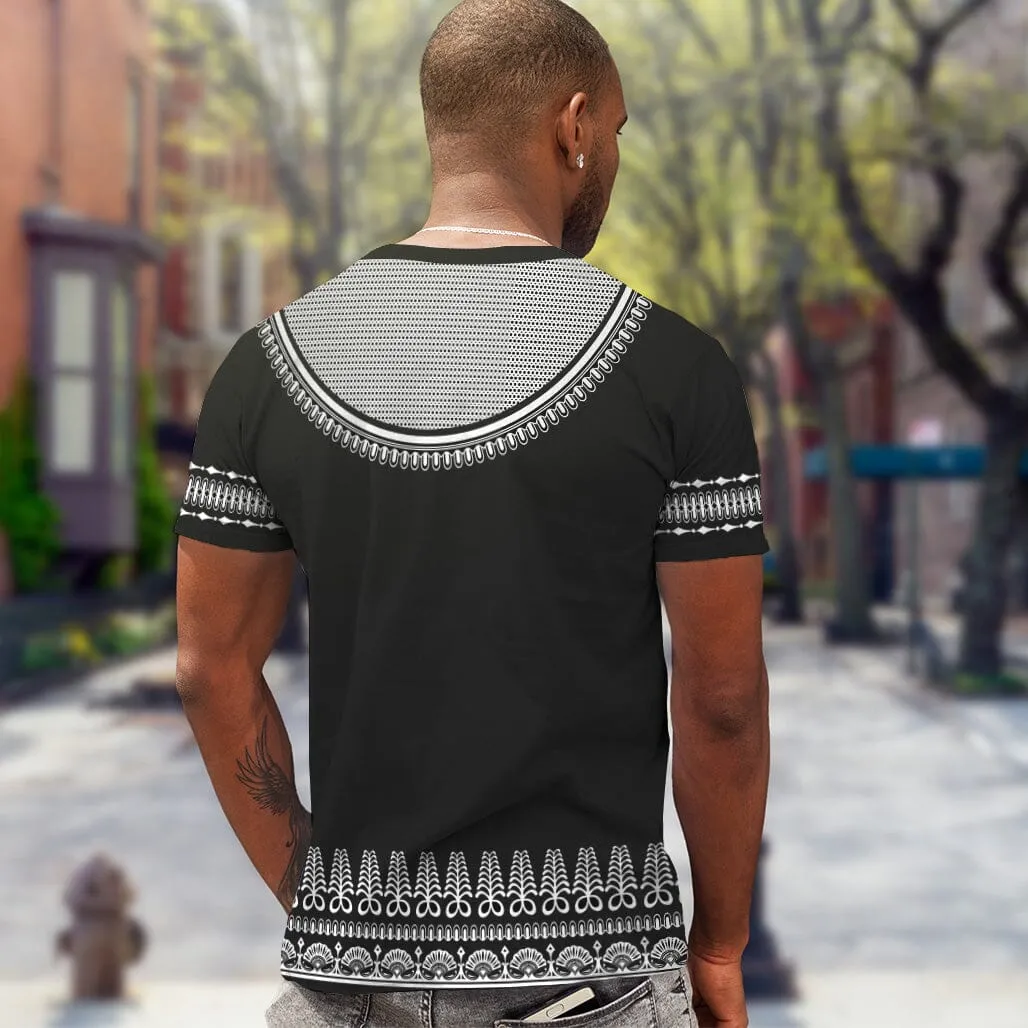 Printed Silver Dashiki T-shirt
