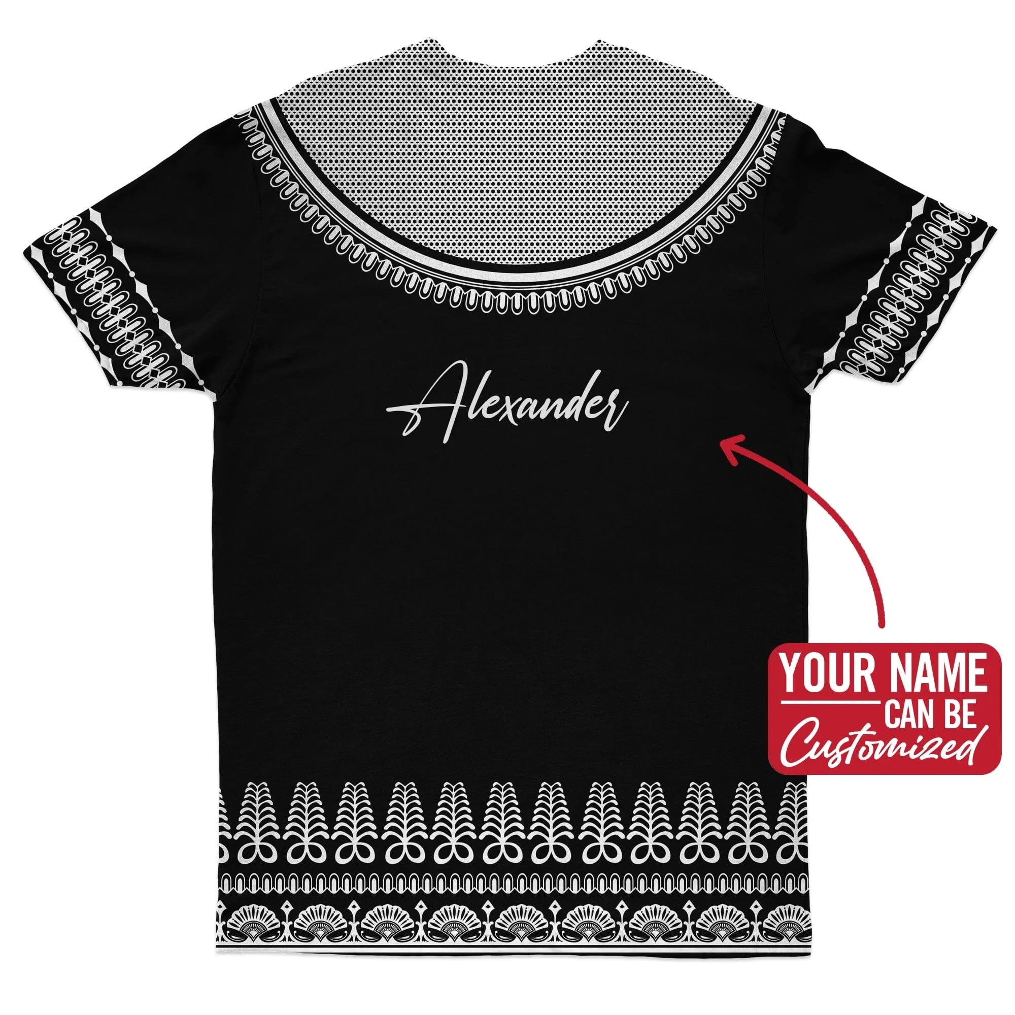 Printed Silver Dashiki T-shirt
