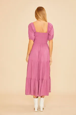 Square Neck Maxi Dress Dk Mauve