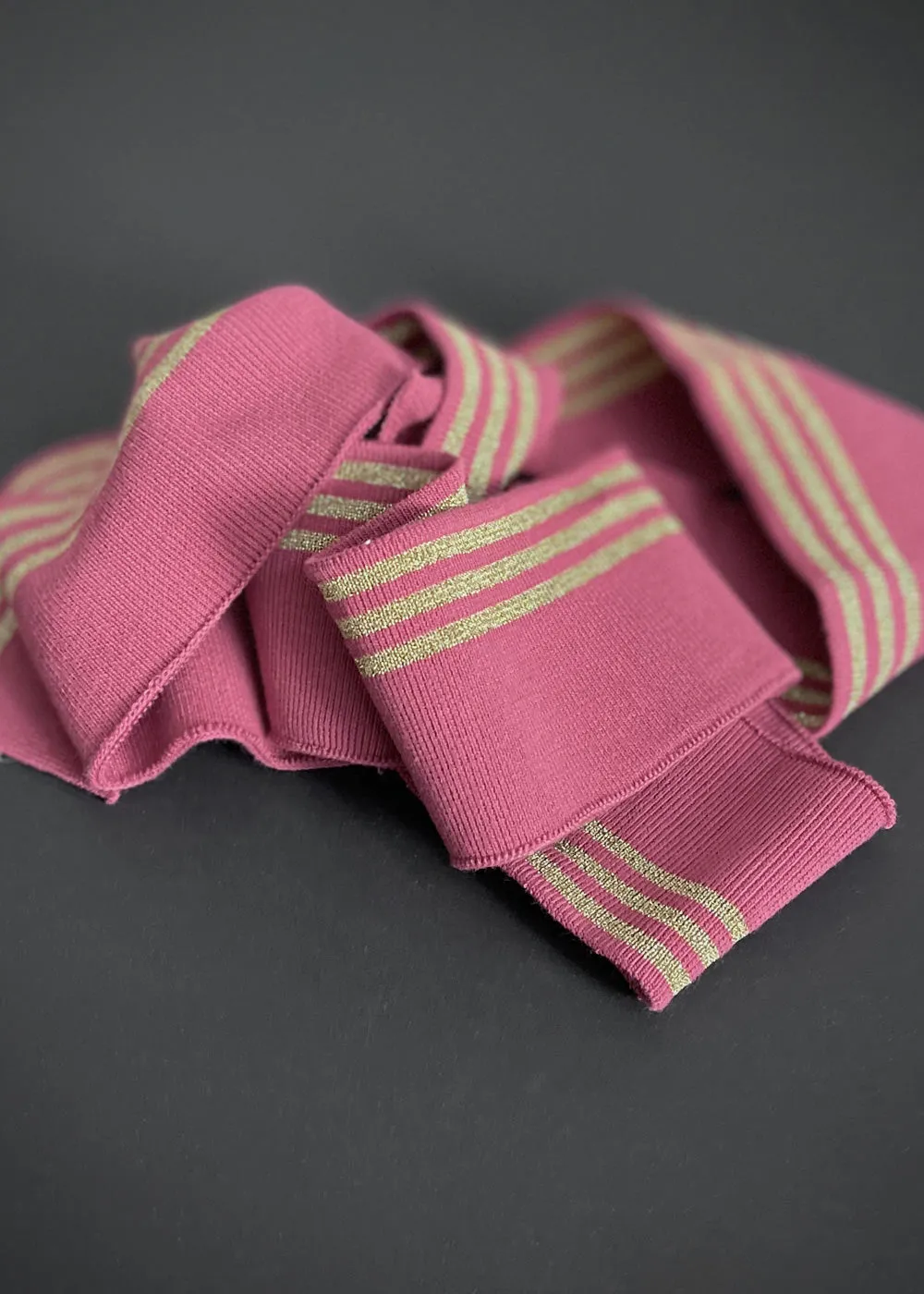 Striped Cotton Rib - Rose   Gold