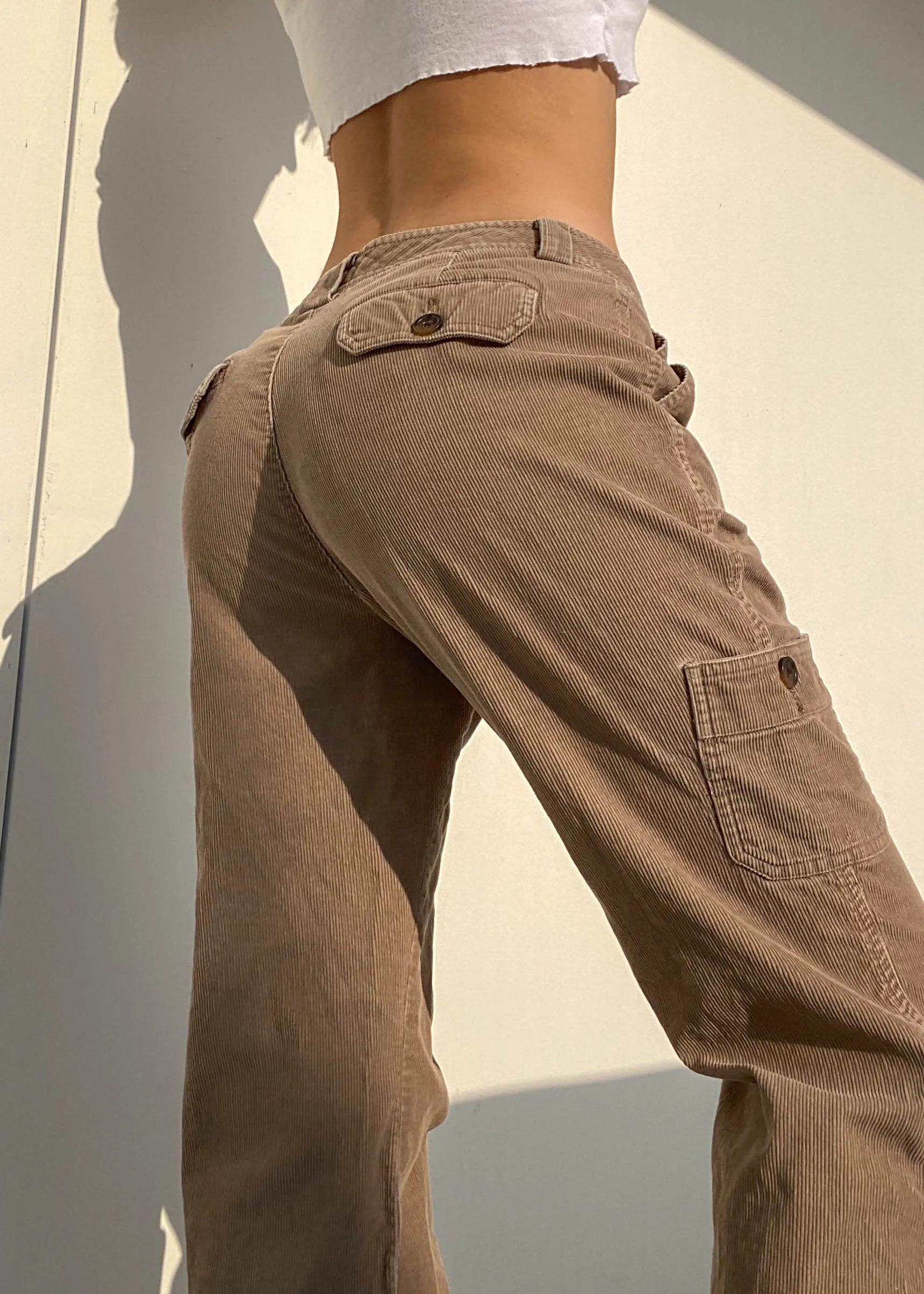 Tan Y2k Cargo Cords