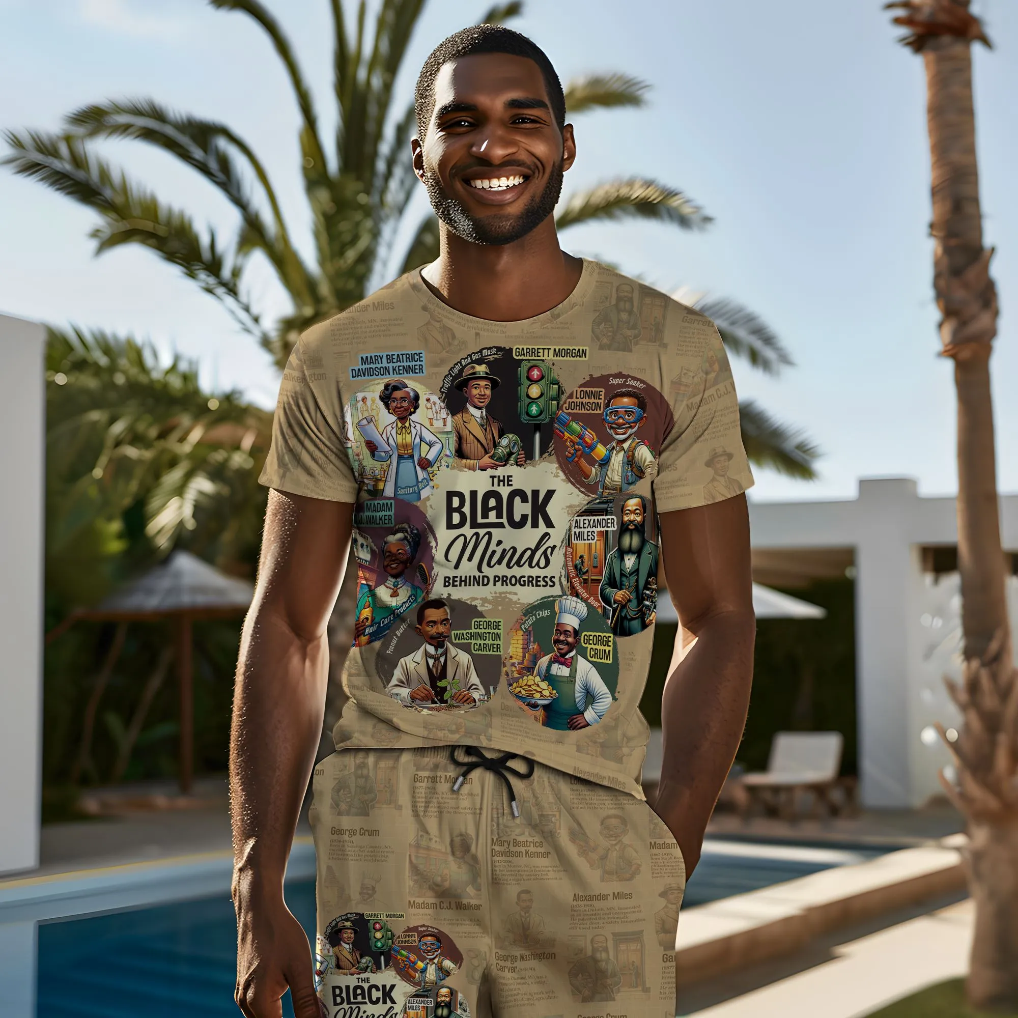 The Black Minds Behind Progress T-shirt and Shorts Set