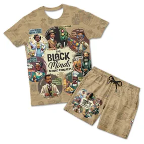 The Black Minds Behind Progress T-shirt and Shorts Set