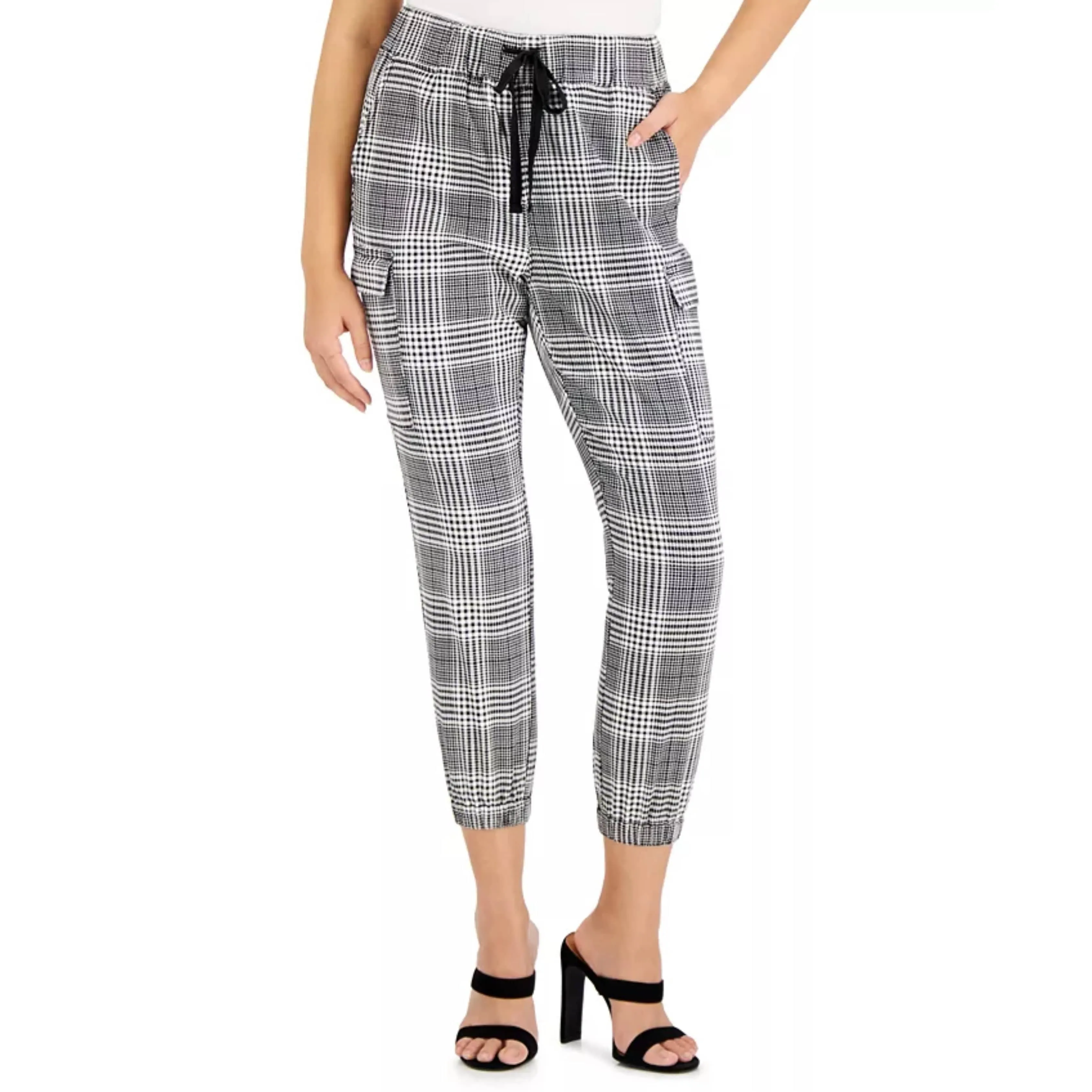 TINSEL - Petite Plaid Utility Jogger Pants