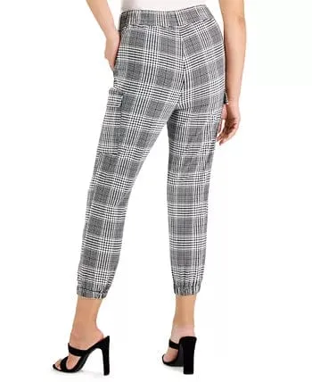 TINSEL - Petite Plaid Utility Jogger Pants