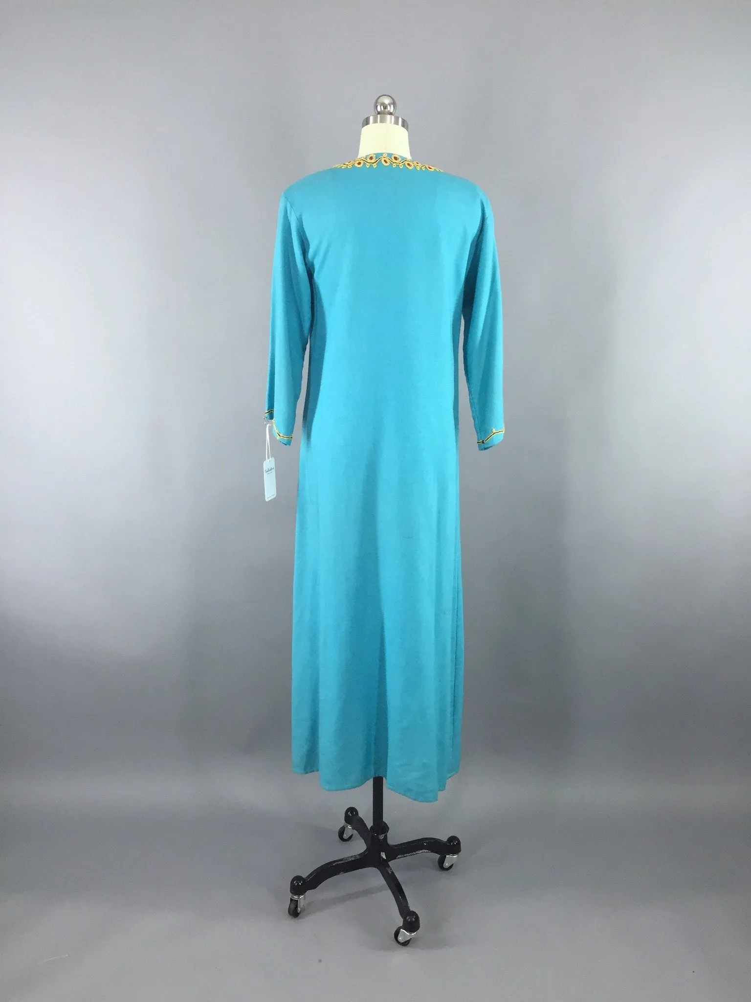 Vintage 1960s Caftan Dress / Bohemian Festival Maxi Dress