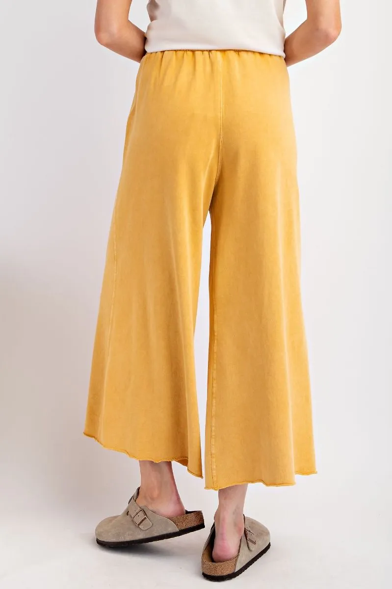 Washed Wide Leg Terry Knit Pants (8 Options)