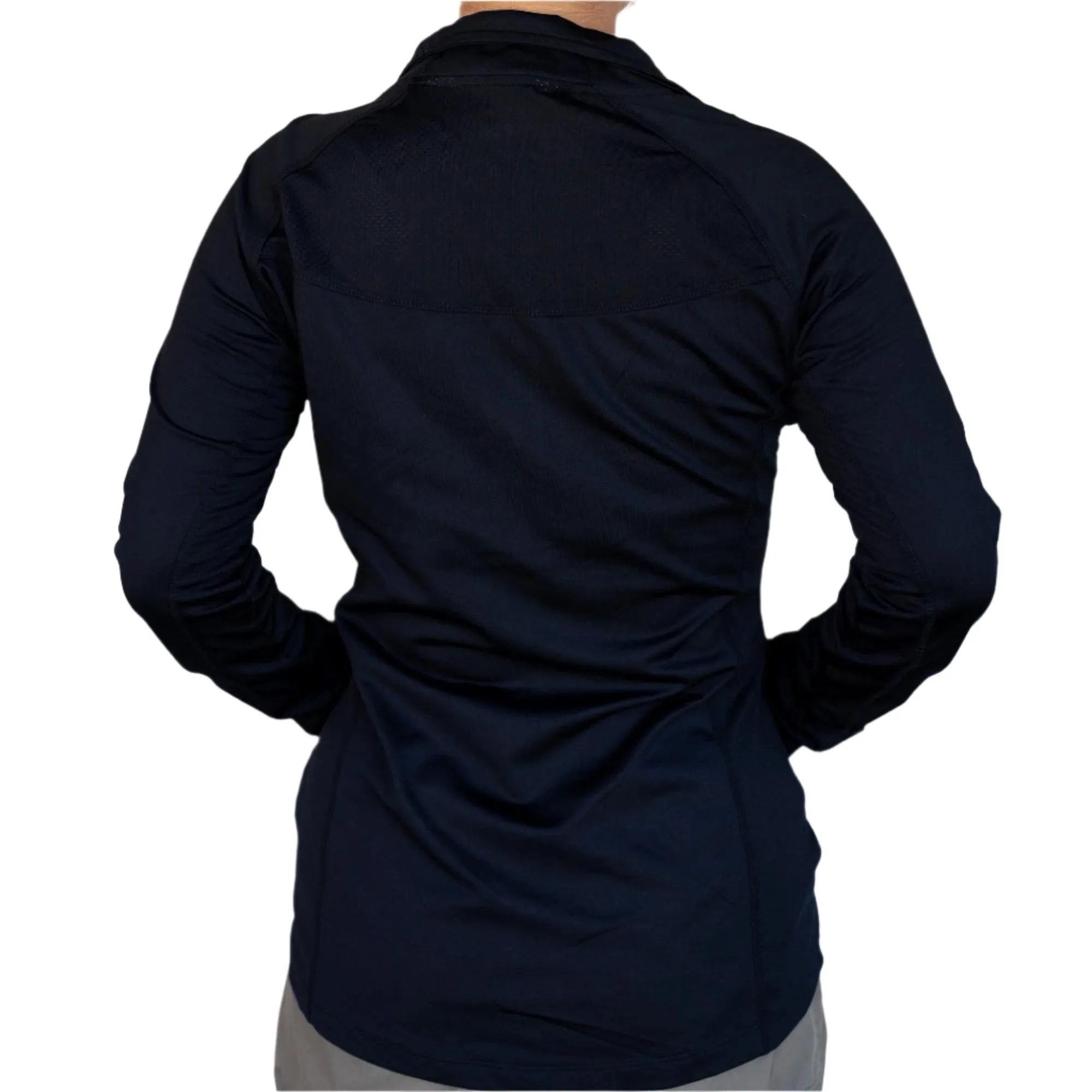 Women's Polyester Blend Full Zip Studio Jacket- Black